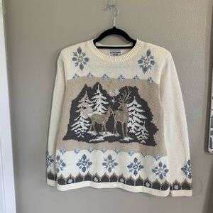 Vintage Alfred Dunner reindeer winter sweater size petite Medium
